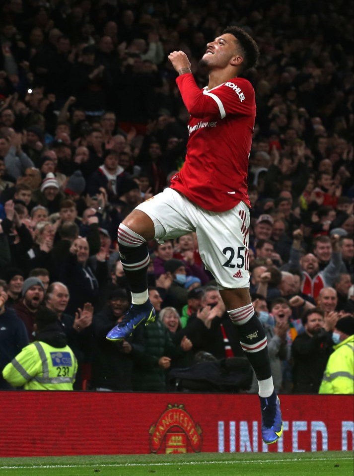 Jadon Sancho celebrated his effort, only for it to be deemed an own goal following Ben Mee's deflection