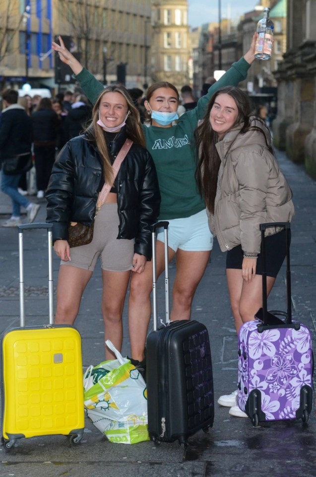 A group of girls arrived in Newcastle today to celebrate the New Year