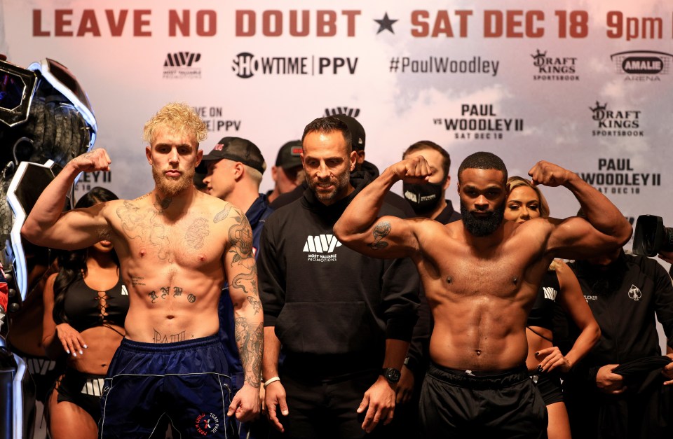 Jake Paul and Tyron Woodley ahead of their rematch