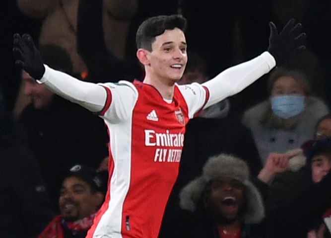 Arsenal fans hailed Charlie Patino as he came off the bench to score a debut goal