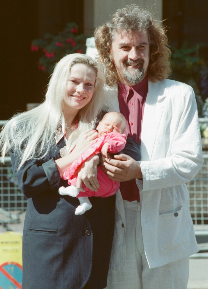 Pamela and Billy with daughter Scarlett when she was born in 1988