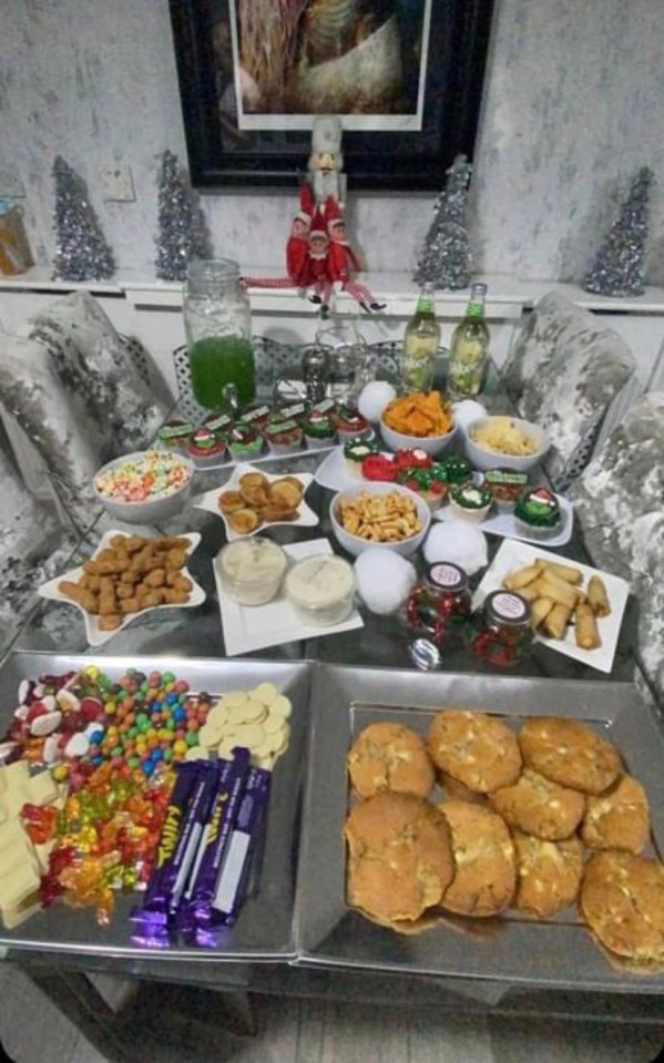 The delicious Christmas spread ended up on the floor