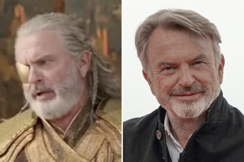 Sam Neill imitated Odin, played by Anthony Hopkins, in a play during Thor: Ragnarok