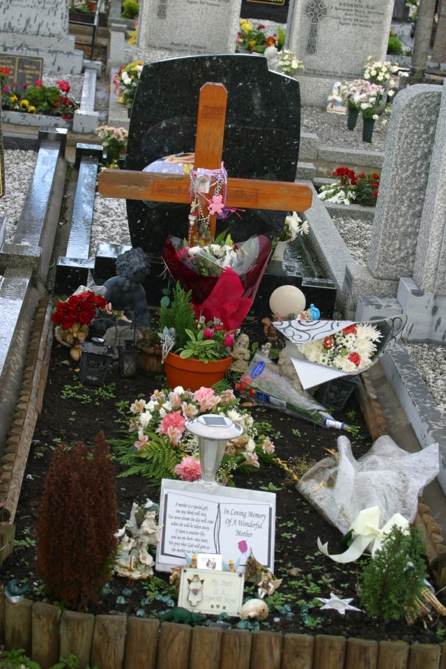 Rachel O’Reilly’s grave, which was dug up in order to recover Joe’s last message to his wife