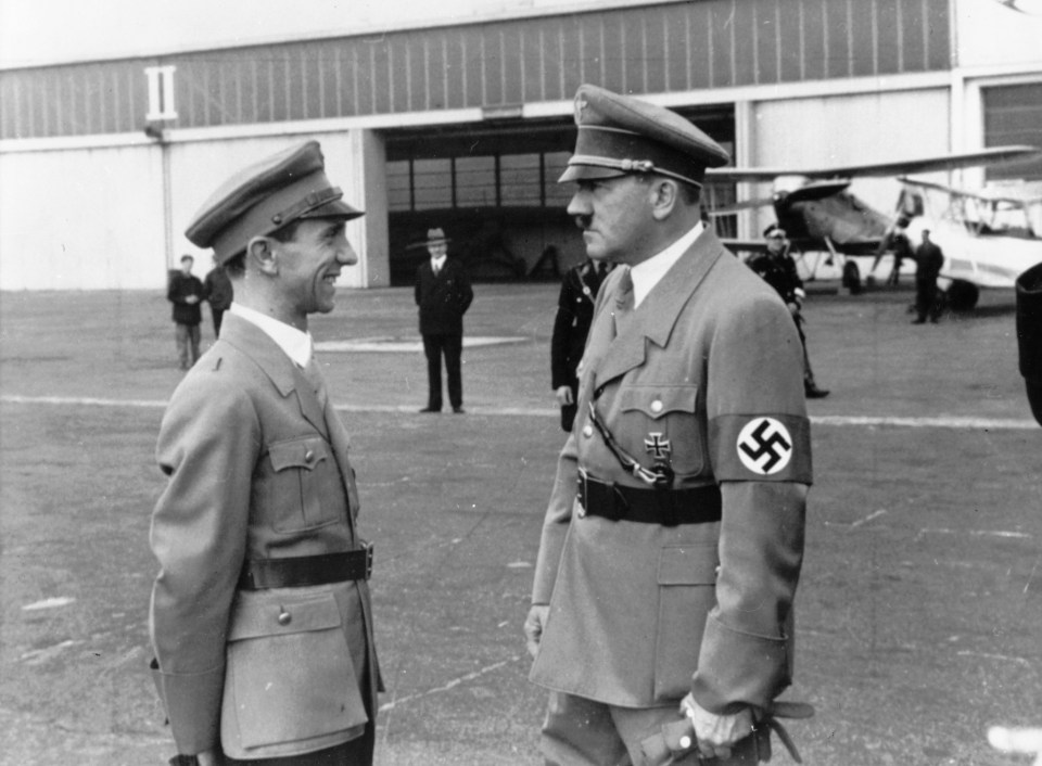 Hitler and right-hand chief Joseph Goebbels in 1945