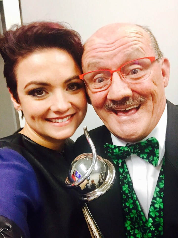 The dad and daughter together after the show picked up a National Television Award