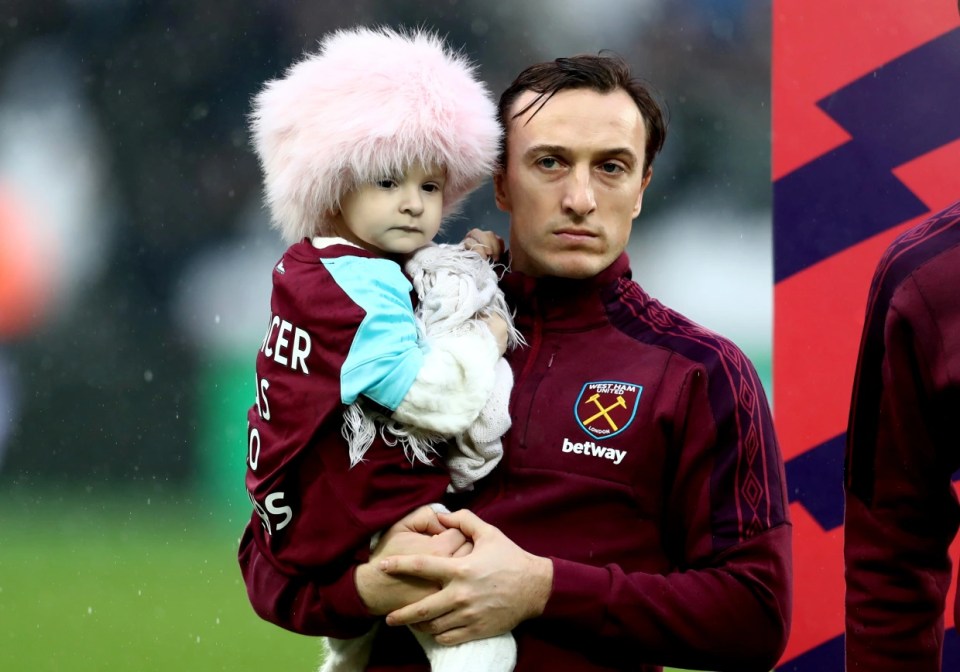 Hammers captain Mark Noble has been a long-term supporter of the cause and once carried Isla out before a match when she was guest of honour