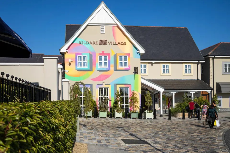 This brightly-coloured building is part of Bicester Village, one of the most famous designer outlets in the country