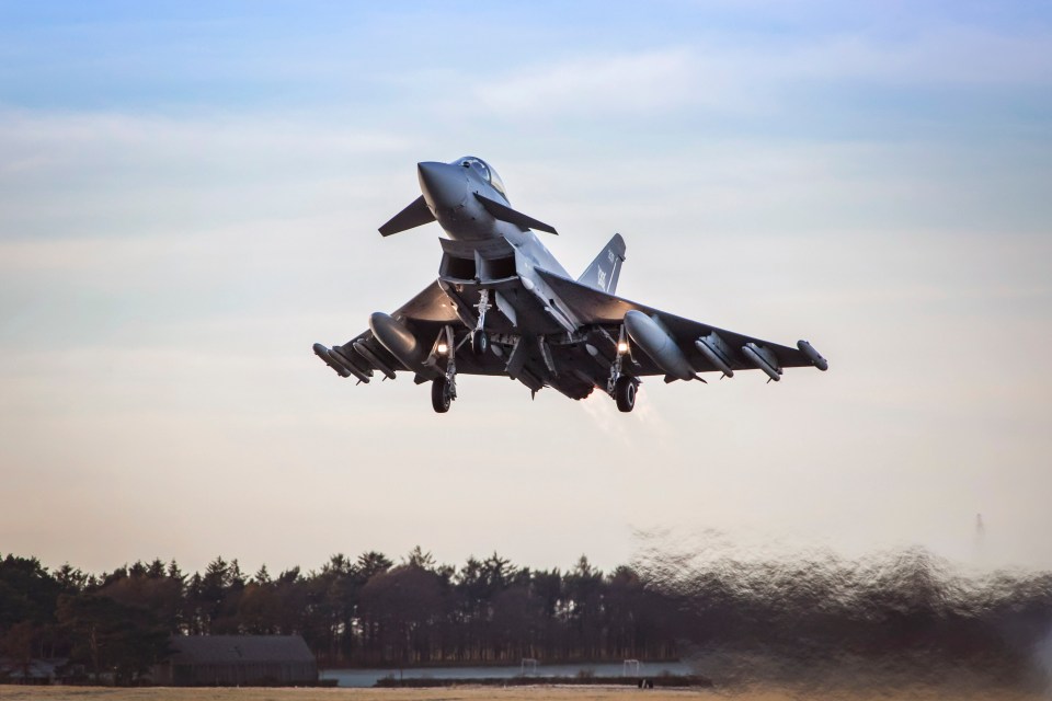 The UK may even deploy RAF warplanes (pictured: RAF Typhoon jet, used at UK bases in Iraq and Syria)