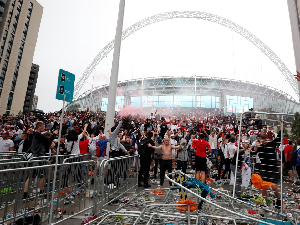 Thousands of England fans broke into Wembley prior to the Euro 2020 final against Italy