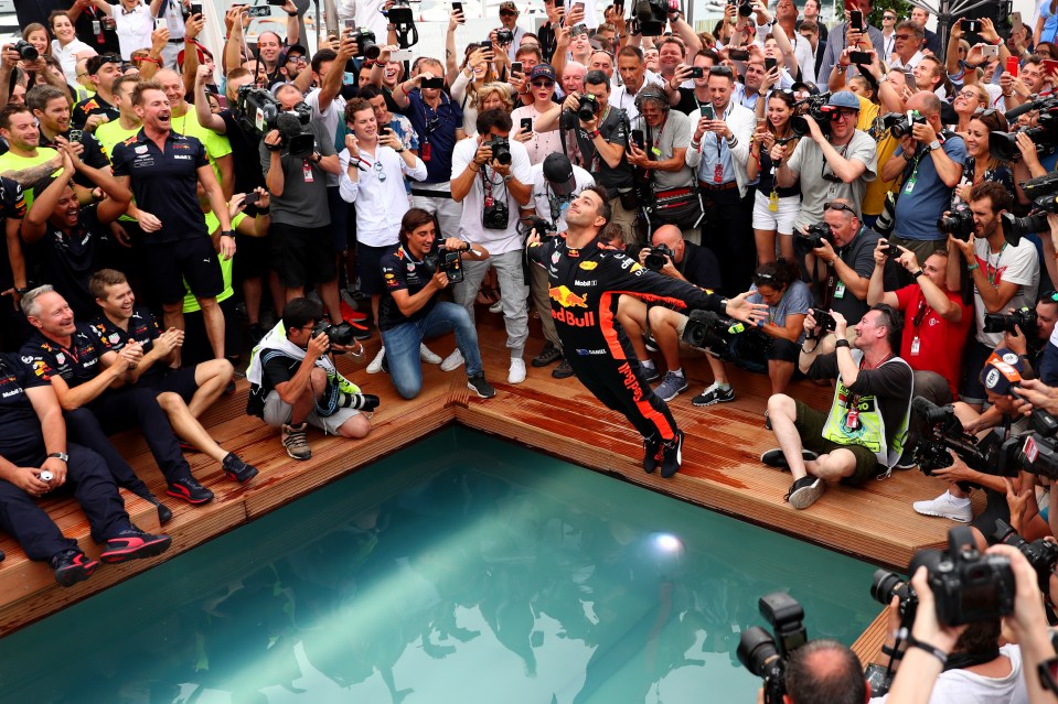 Red Bull celebrated Daniel Ricciardo's 2018 Monaco GP victory with a huge pool party