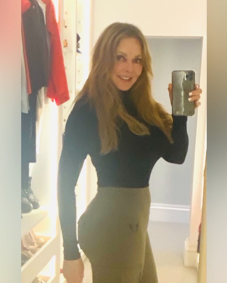 The former Countdown host, 60, showed off her infamous curves in a trio of Instagram shots