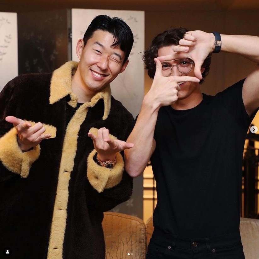 Son Heung-min met up with Tom Holland