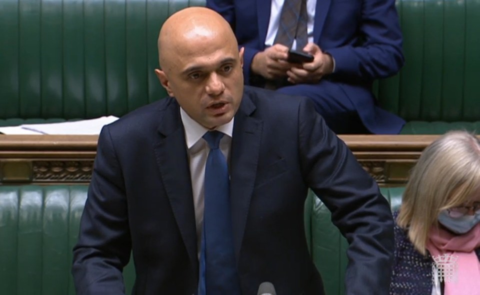 Sajid Javid said Omicron is now spreading across the UK