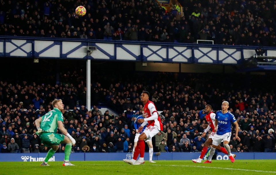 The Everton forward looped home a header to equalise