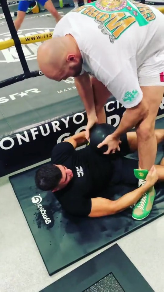 Tyson shared a clip of the gruelling training with his brother last month