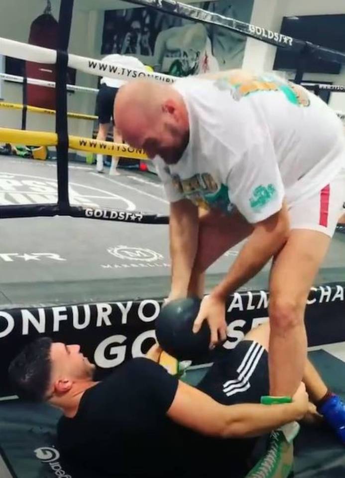 This brutal medicine ball training with Tyson Fury may have caused the damage