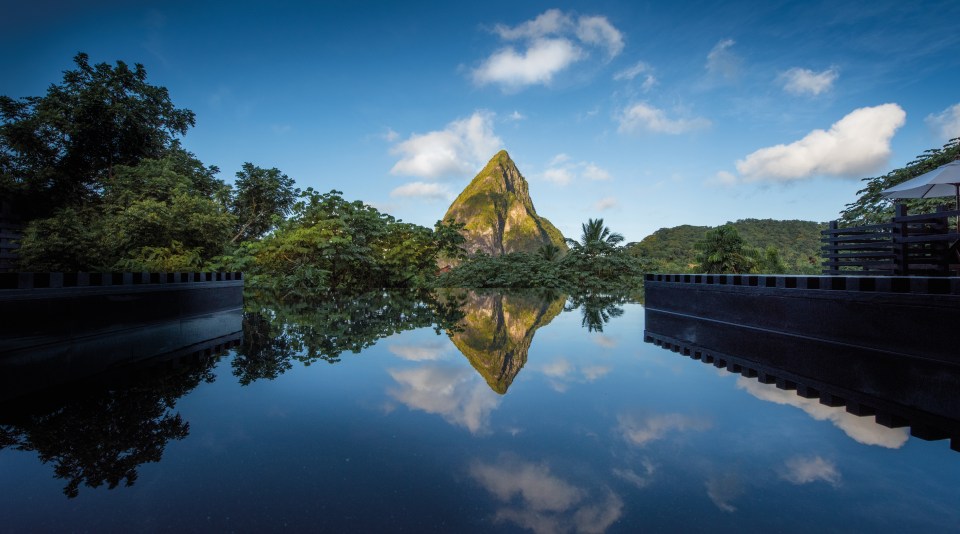 The 14 hilltop lodges are set in tropical jungle with views over the majestic Piton Mountains and are a chocolate lover’s paradise