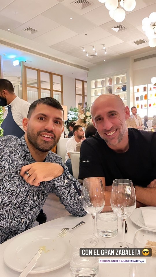 Aguero and Zabaleta enjoyed some food together in Dubai