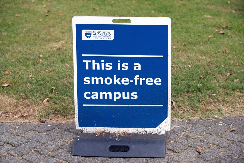 The University of Auckland now declares itself a smoke-free campus