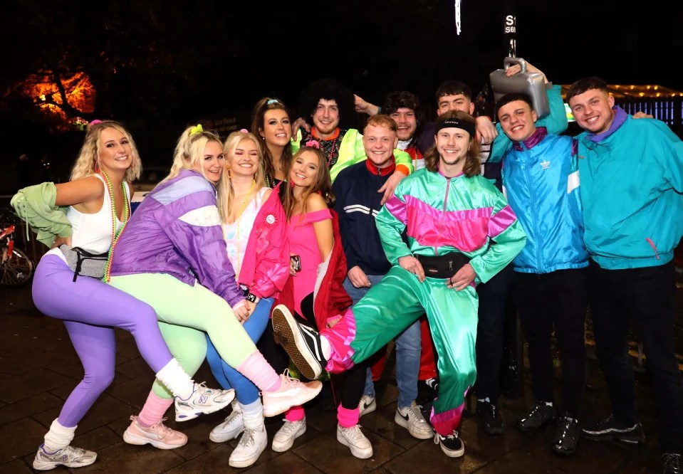 Many wore bright coloured clothes for their festive parties