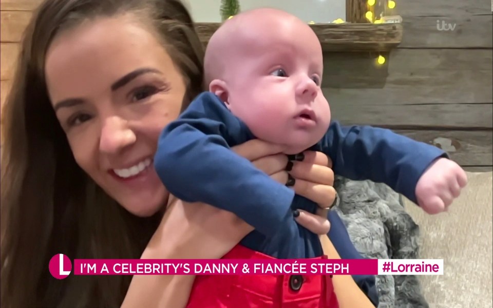 Steph held their newborn baby Albert up to the screen on Lorraine today