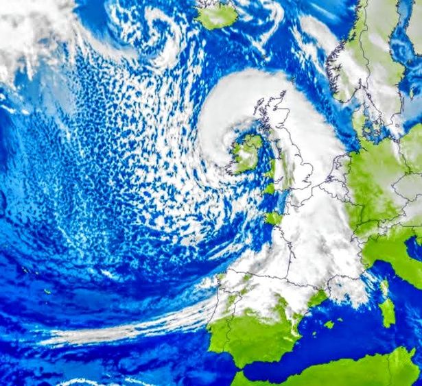 As a south-western front of rain and wind moves across the UK, there is 'potential for some snowfall'