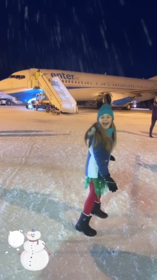 Sienna was beyond excited to be travelling to the Santa's home in Finland