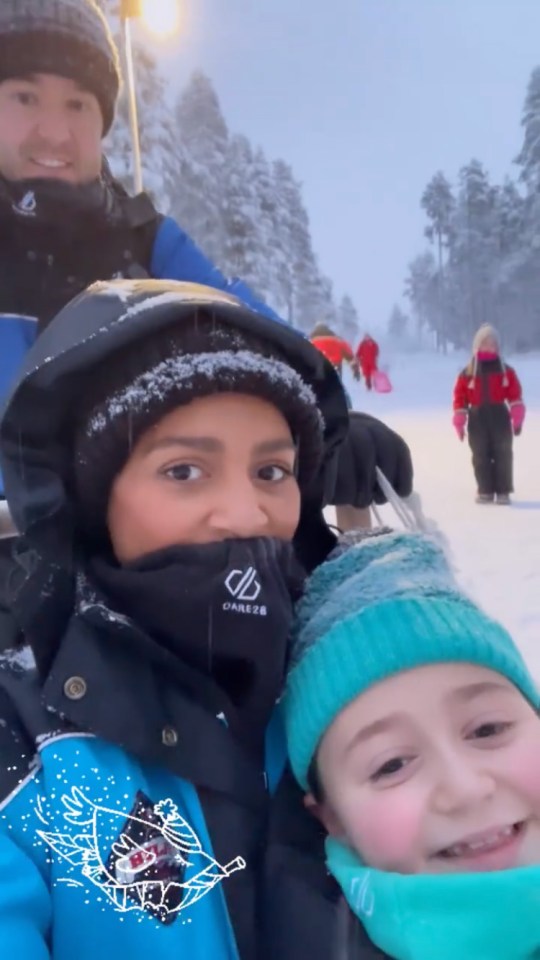 Sienna is on holiday in Lapland with her Corrie dad Alan Halsall and his girlfriend, Tisha Merry