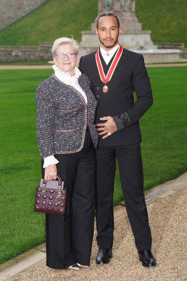 The F1 star was joined at the ceremony by his mother Carmen Larbalestier