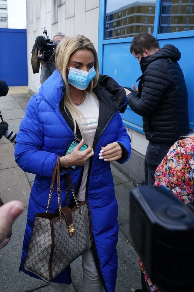 Katie arriving at court for the sentencing today