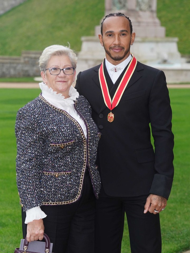 Lewis Hamilton was joined by his proud mum as he was knighted this week