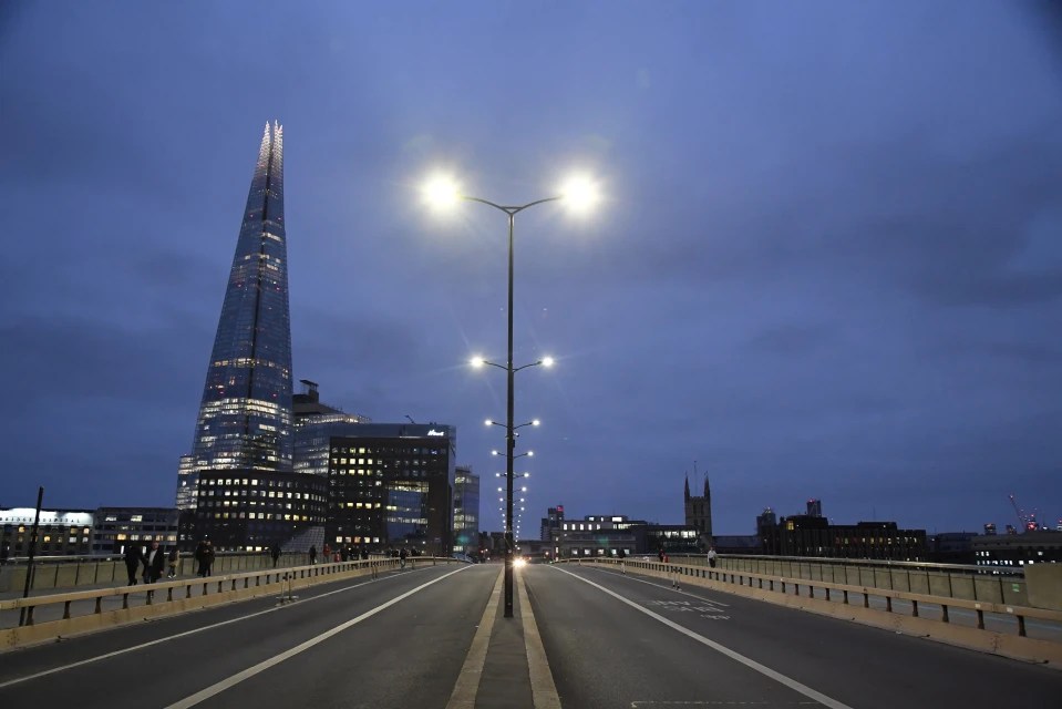 Yesterday there were signs Brits had declared a self-imposed lockdown as towns and cities fell silent. London Bridge is normally thronging with tourists and revellers, but has been left virtually deserted