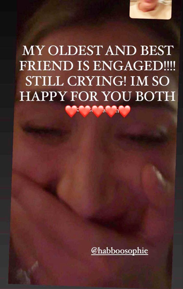 A friend of Sophie's showed off her ring