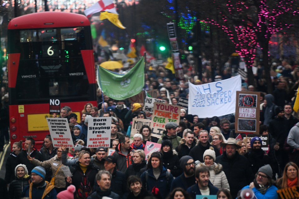 However, eggs were thrown at a property in Regent Street during the rally