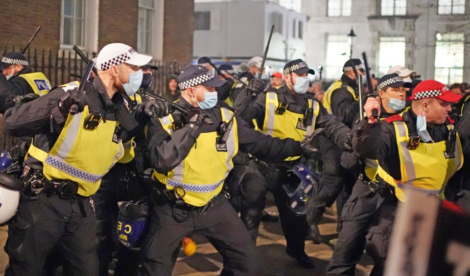 Anti-lockdown protesters have marched through the streets of Westminster today