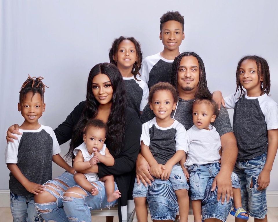 They are already parents to Jamel, 12; Michael Jr, nine; Angelo, eight; Armani, six; Prince, five; Sincere, three; Armani, one; and Gimani, five month