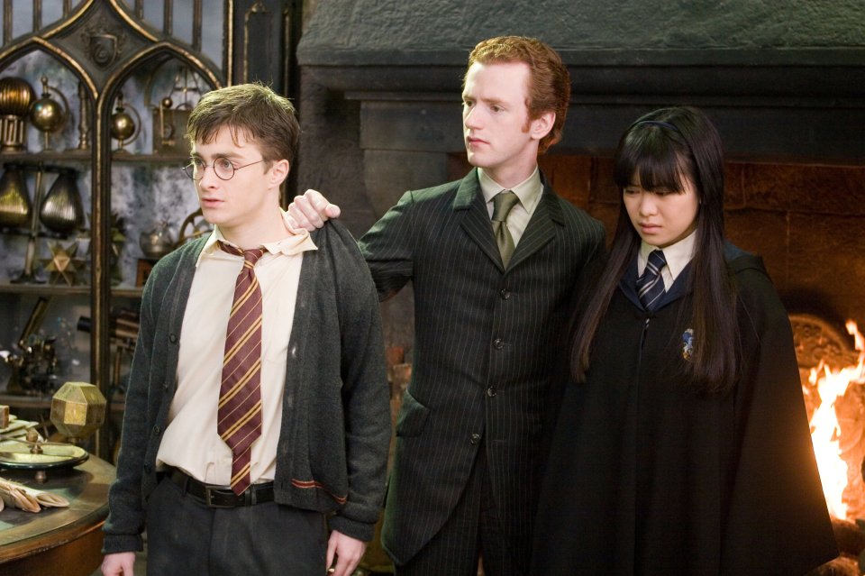 Chris Rankin (centre) is the latest star to speak out about JK Rowling