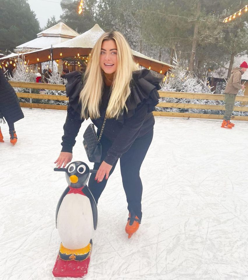 Gemma showed off her trim figure as she went ice skating