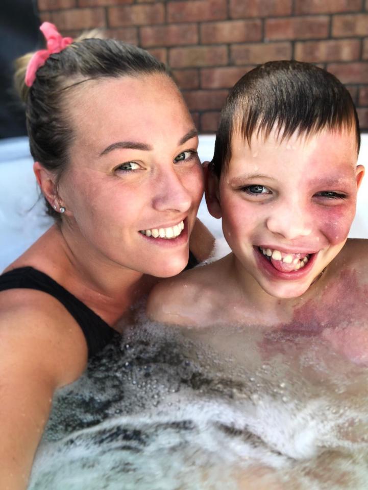 The Make a Wish Foundation bought Isaac a hot tub because he loves to swim but his poor circulation means normal pools are too cold for him