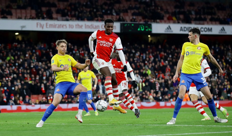 Nketiah bagged his second of the evening with a wonderful near-post flick