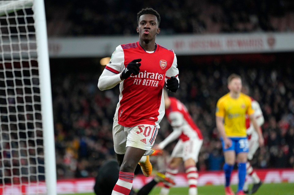 Eddie Nketiah was in red-hot form as Arsenal beat Sunderland in the Carabao Cup