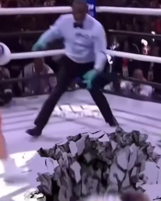 A fan created a meme showing Woodley falling into the shadow realm after hitting the canvas