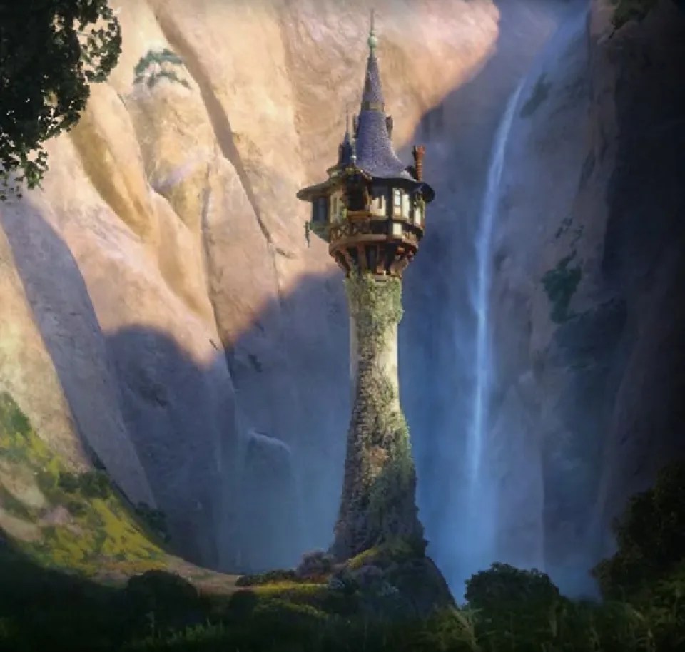 The cottage is based on Rapunzel's tower in the Disney film Tangled