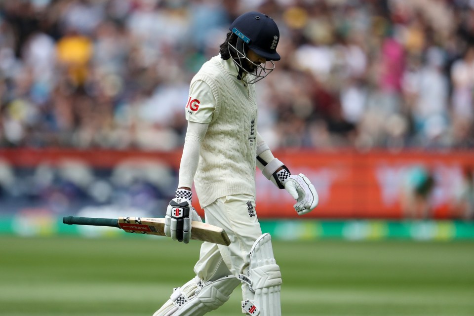 Hameed feathered behind to wicket-keeper Carey in just the second over of the day