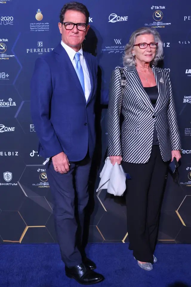 Fabio Capello attended the glitzy ceremony with his wife