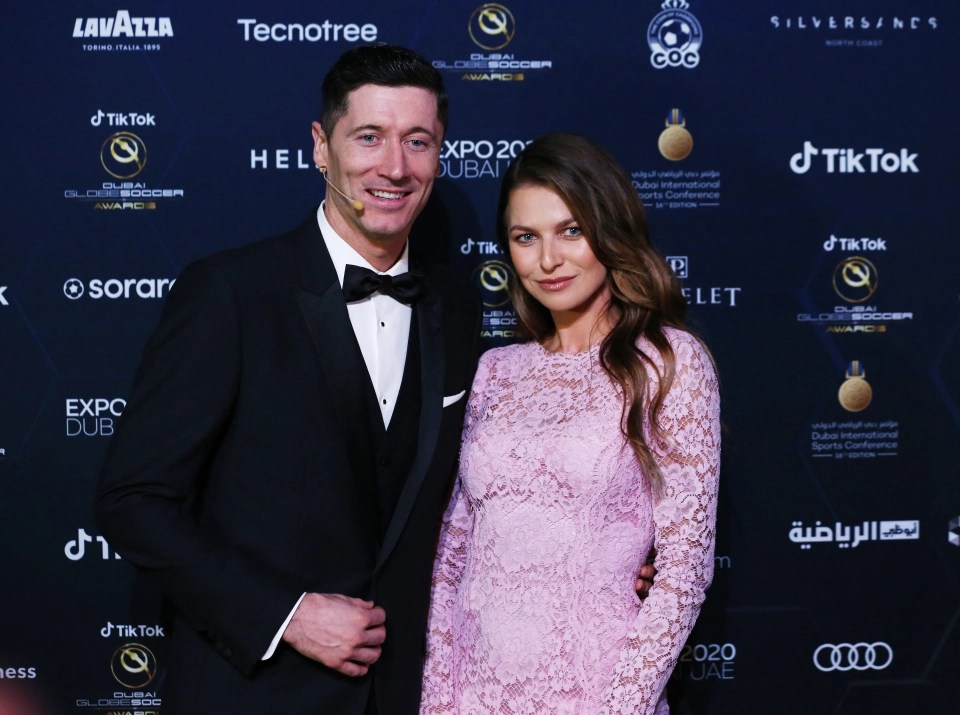 Robert Lewandowski attended the Globe Soccer Awards with wife Anna