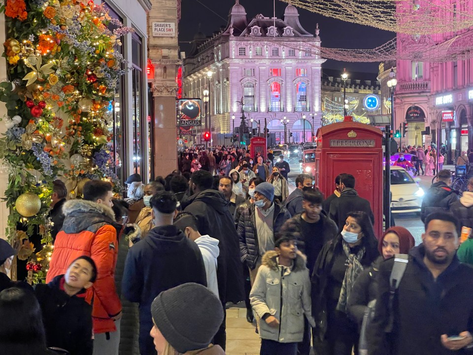 Central London was packed ahead of the New Year celebrations