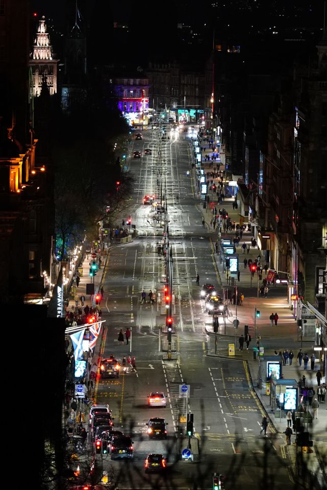 An empty Princes Street in Edinburgh