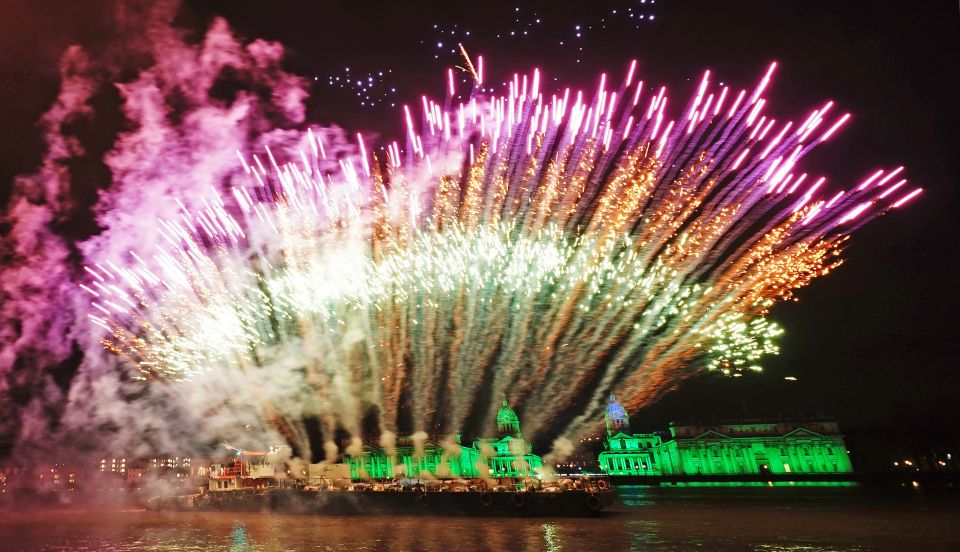 Beautiful fireworks at Old Royal Naval College in London